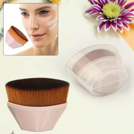 Foundation Makeup Brush High-Density Face Brush with Portable Case for Flawless Makeup (1 Pc)