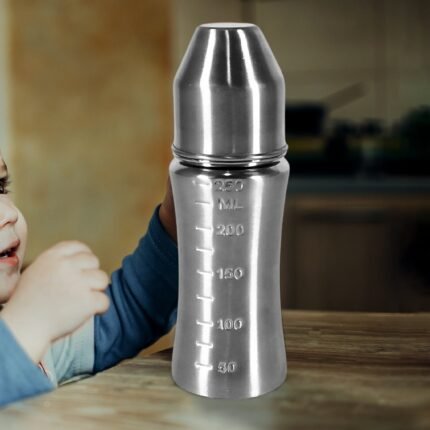 Stainless Steel Baby Feeding Bottle, Milk Bottle for New Born Infants Toddler Up to Years, BFA Free (250 ML Approx)