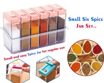 Set of Plastic Spice Jars Compact, Multicolour Design for Kitchen Storage Organization