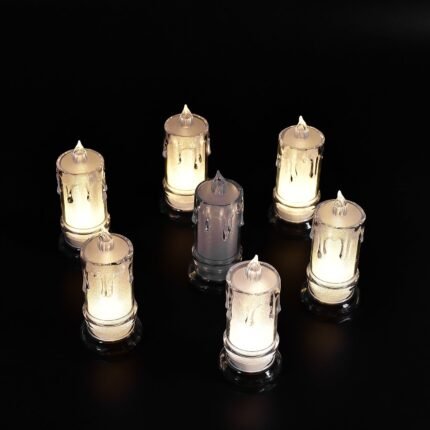 Big Flameless Melted Design Candles Set (12 pcs)